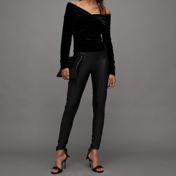 Allsaints velvet delta top ,Size 2 us (6uk) - Picture 2 of 4